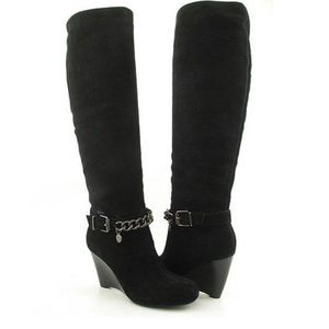 BCBGeneration Black Bg-merryl Wedge Knee High Boots/Booties